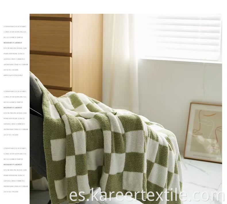 Geométrico simple tablero de ajedrez poliéster tejido liviano acogedor manta de lanzamiento para el sofá dormitorio de dormitorio para adultos niños